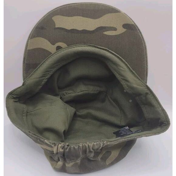 David & Young Army Green Camoflauge Hat OSFM Distressed Cotton Lined Camo - Picture 7 of 8